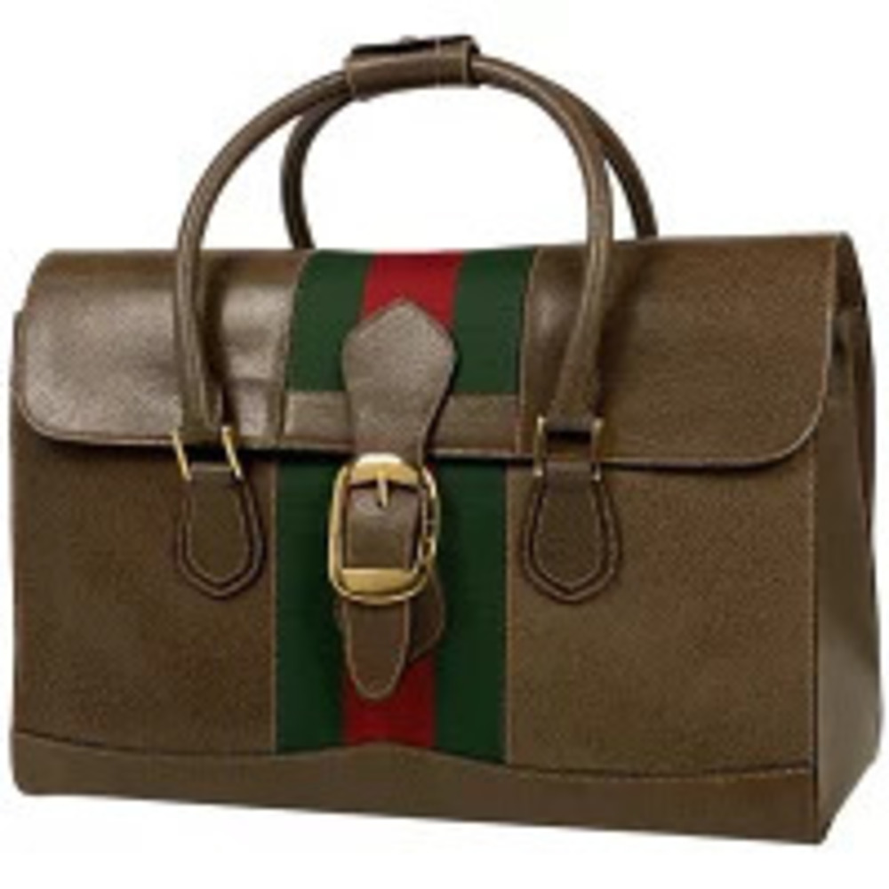Gucci Boston bag Sherry web leather brown green red